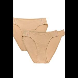 Slick Chicks 2-pack Set Hi-Cut Brief Panties Beige - Regular